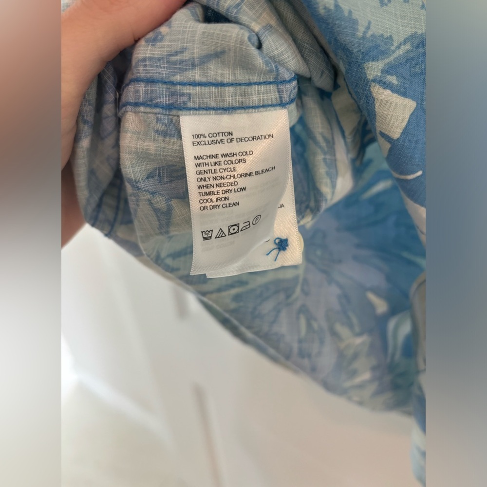 Tommy Bahama Hawaiian shirt blue - Picture 4 of 5